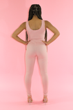 Basically Ribbed Jumpsuit - Pink