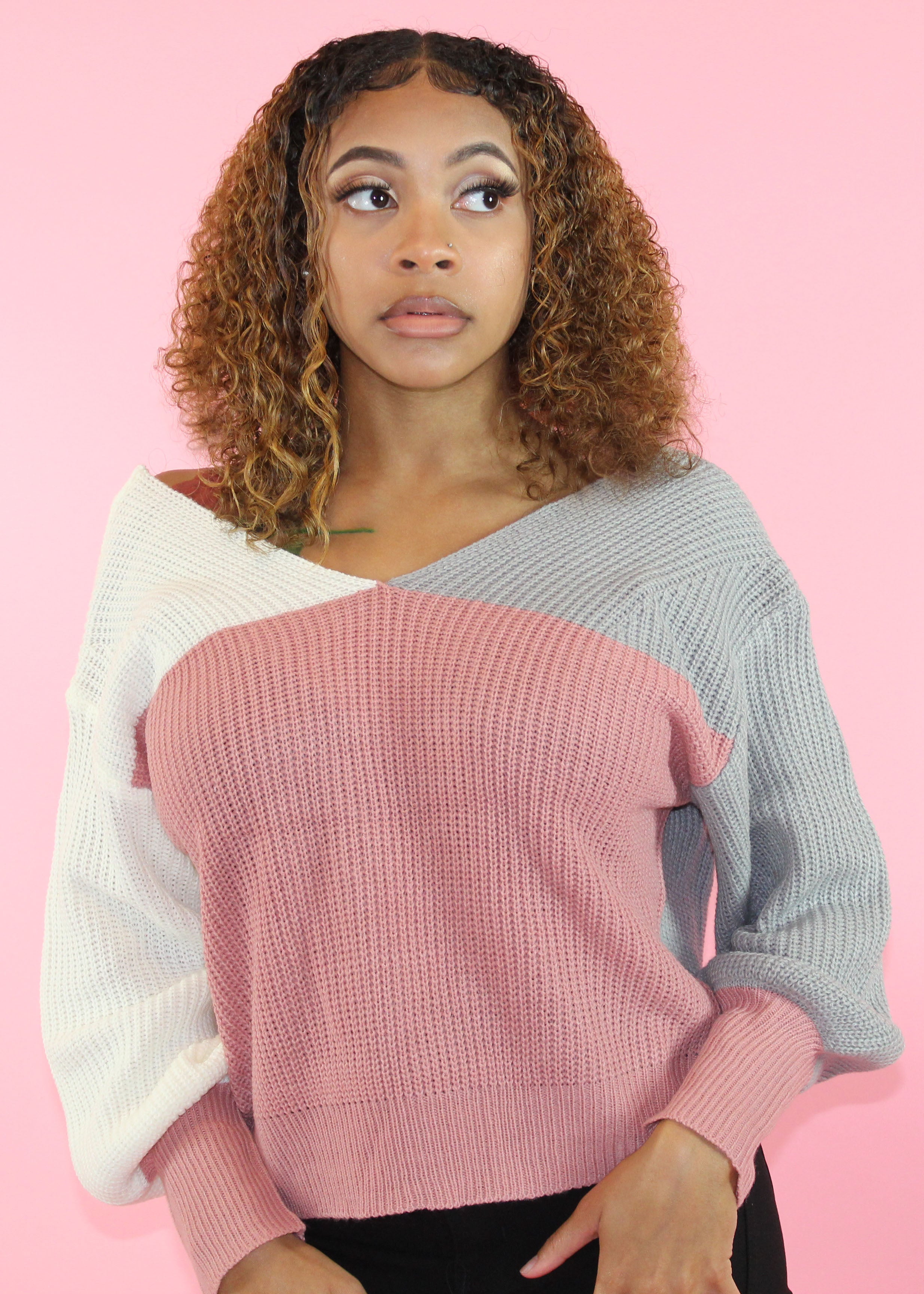 Fall Gal Sweater Top - Mauve – Fitted Pink