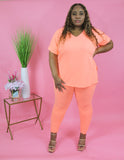 Chill Legging Set Plus - Neon Coral